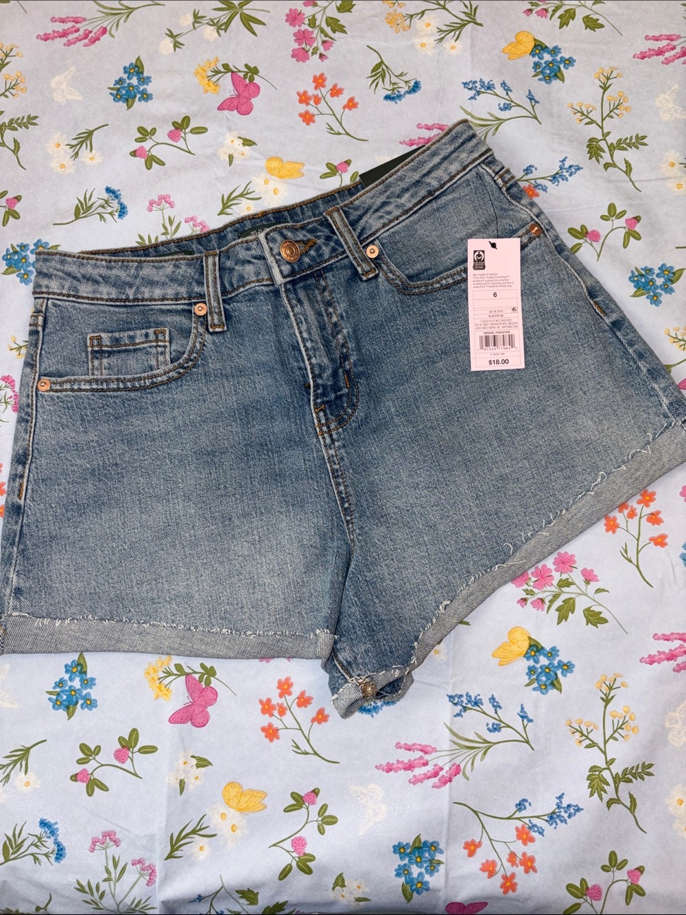 Wild Fable Light Blue High-Rise Denim Shorts Size 6 NWT